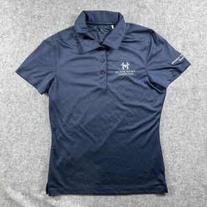 Clique‎ Black Hawk Country Club Performance Polo M Navy Blue Embroidered Logo